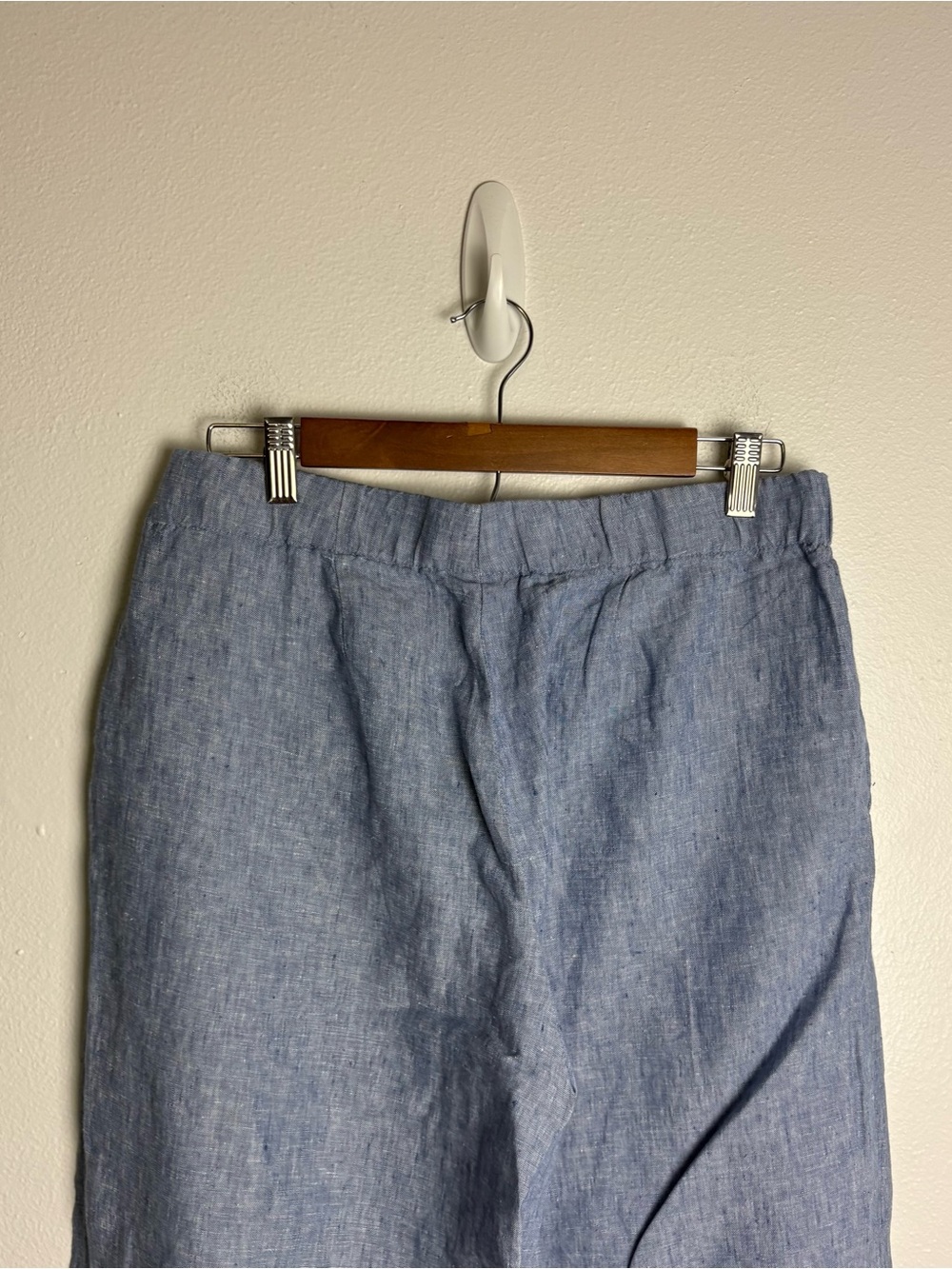 J Jill 100% Linen Blue Wide Leg Pants Summer Coastal Classic Size Small - Picture 8 of 12